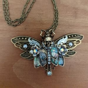 Deaths head moth necklace